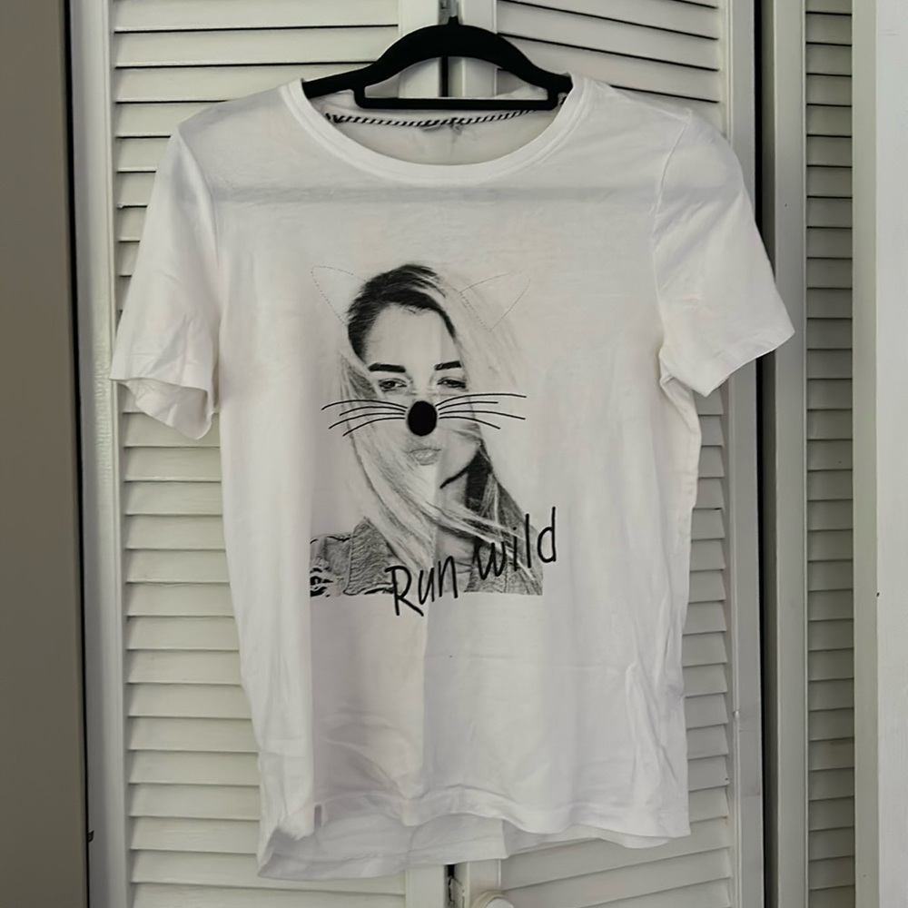 ONLY brand cotton Run wild graphic Tee | white